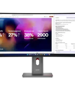 LENOVO P40WD-40 QHD-näyttö näyttää analytiikan (liikenne 19 %, sitoutuminen 27 %, sähköpostin avausprosentti 38 %, julkaisu 2900). - Prisma-IT Web