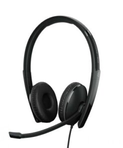 EPOS ADAPT 160T USB-C -dubbelsidigt företagsheadset med mikrofon Svart trådbunden företagsheadset med mikrofon Epos ADAPT 160T USB-C, dubbelsidig och justerbar bygel.