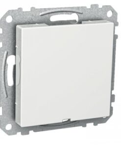 Schneider Electric Exxact vit täckplatta, lämplig för montering. Vit rektangulär täckplatta med metallisk monteringsdel, typisk för installerbara elsystem.