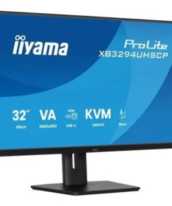Iiyama Gb3261UHSCB-B1 32" 4K UHD näyttö: USB-C, HDMI, DisplayPort, KVM-kytkin ja 15 cm korkeussäädettävä jalusta. - Prisma-IT Web