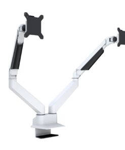 M VESA GAS LIFT ARM DUAL SIDE BY SIDE WHITE