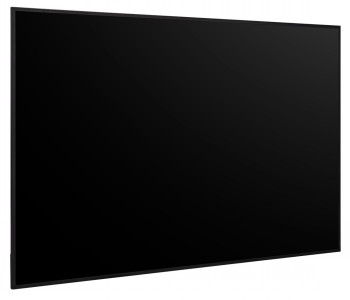 LG 50UL5Q 50" UHD-bildskärm med tunn svart ram Tunn, svart inramad 50-tums UHD-bildskärm från LG med svart bakgrund, sidoprofil.