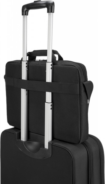 Lenovo Basic Topload Case 15.6'' - väska för bärbar dator i resväska Svart Lenovo-väska för bärbar dator 15,6 tum, placerad på ett resväskehandtag.