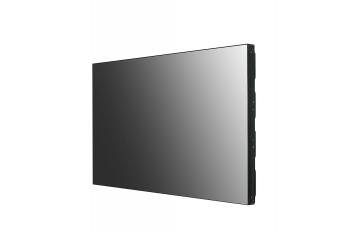 LG 55-tums FHD-videoväggsskärm, smal ram LG videoväggens bildskärmspanel, 55 tum, mycket smal 3,5 mm ram, svart hölje, fotograferad från sidoprofilen.