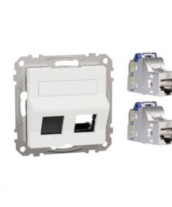 Schneider electric exxact datarasia actassi/keystone vino valkoinen kahdella s-one cat6 stp liittimellä