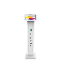 BrandMe Space iPad 10.9" (10th Gen) Securi - valkoinen kioski, Compulocks, värikäs logo. Vähittäismyyntiin/käyttöön myymälässä. - Prisma-IT Web
