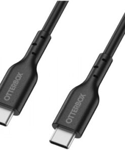 Otterbox USB-C kabel 2 m USB-PD, svart En svart 2 meters OTTERBOX USB-C-kabel med USB-PD-stöd. Kontakter i båda ändar och hållbar kabelyta.