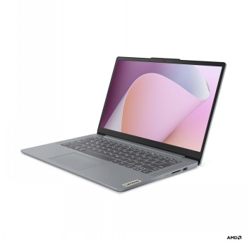 Lenovo IdeaPad Slim 3 - 14-tums FHD bärbar dator i elegant design Tunn och modern Lenovo IdeaPad Slim 3 bärbar dator, silverfärgat chassi, öppen skärm och 14-tums bildskärm med pastellfärgad bakgrund...