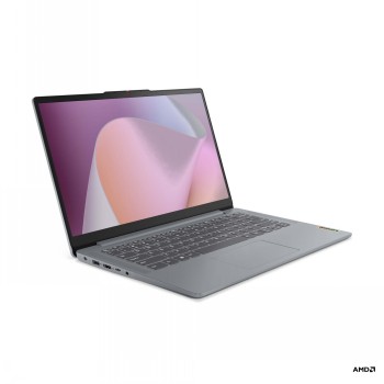 Lenovo IdeaPad Slim 3 - Lätt och stilren bärbar dator Lenovo IdeaPad Slim 3 bärbar dator i sidoprofil, grå färg, öppen med skärm synlig.