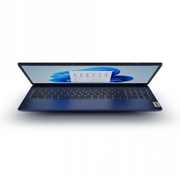 Lenovo IdeaPad Slim 3 bärbar dator 15,6 tum i mörkblått ALT-text: Lenovo IdeaPad Slim 3 bärbar dator, mörkblå, 15,6-tums skärm halvt stängd, förhandsvisning av Windows 11.