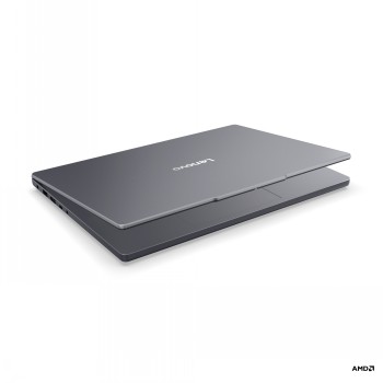 Lenovo IdeaPad Slim 3 bärbar dator i grått, stängd vy. Stängd Lenovo IdeaPad Slim 3 bärbar dator, grå metallfinish, sidoprofil.