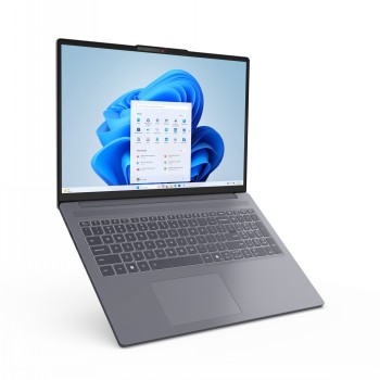 Lenovo IdeaPad Slim 3 med 16-tums WUXGA-bildskärm Silvergrå Lenovo IdeaPad Slim 3 bärbar dator öppen, med en 16-tums WUXGA-bildskärm synlig med Windows operativsystem...