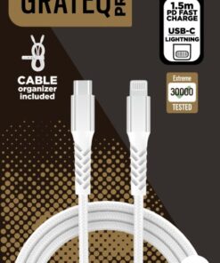 GRATEQ PRO USB-C - MFI LIGHTNING KAAPELI 1.5M