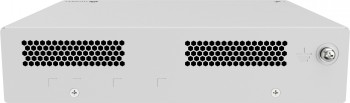 Huawei S210-8P2J PoE+ switch utan fläkt Ljus, fläktlös Huawei-nätverksswitch med två galler och USB-port framtill.