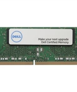 Dell SODIMM DDR4 3200MHz 8GB minnesmodul Grön Dell SODIMM DDR4 3200MHz 8GB minnesmodul med en vit etikett, sedd framifrån.