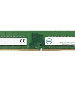 Dell UDIMM DDR4 3200 MHz - 16GB minne, högkvalitativ och effektiv tillbehör. Grön Dell DDR4-minnessticka med vita etikettområden och gyllene anslutningsytor.
