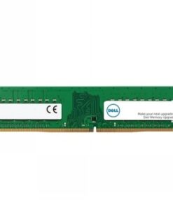 Dell UDIMM DDR5 32GB 5600 MHz minne, Dell Technologies Grön Dell DDR5 32GB UDIMM RAM-modul med vit etikett.
