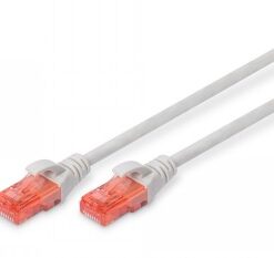 Digitus CAT 6-nätverkskabel, 1 m, orange kontakter Grå 1 meter CAT 6-nätverkskabel, orange kontakter i båda ändarna.