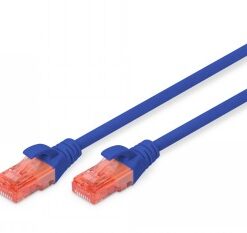 Digitus CAT 6 blå nätverkskabel 1 m, orange kontakter Blå CAT 6-nätverkskabel, 1 meter lång, med orange kontakter.