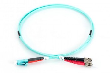 Digitus Duplex LC-ST OM3 10 m fiberkabel, ljusblå Ljusblå 10 meter lång Duplex LC-ST multimode-fiberkabel med färgkodade kontakter.