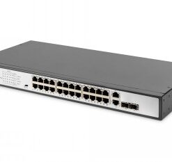 DIGITUS FAST ETHERNET POE SWITCH 24-PORT POE + 2 COMBO, 370W POE BUDGET