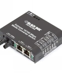 Black box lbh100 series fast ethernet (100-mbps) extreme temperature switch - (2) 10/100-mbps copper rj45, (1) 100-mbps multimode fiber, 850nm, 2km, st, 24v dc-power, din rail