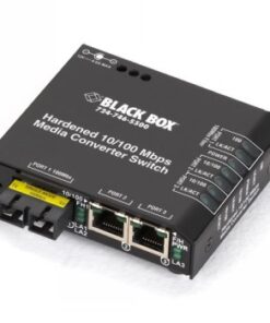 Black box lbh100 series fast ethernet (100-mbps) hardened temperature switch - (2) 10/100-mbps copper rj45, (1) 100-mbps singlemode fiber, 1310nm, 15km, sc, 220v ac-power
