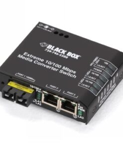 Black box lbh100 series fast ethernet (100-mbps) extreme temperature switch - (2) 10/100-mbps copper rj45, (1) 100-mbps singlemode fiber 1310nm, 20km, sc port, 12v dc-power