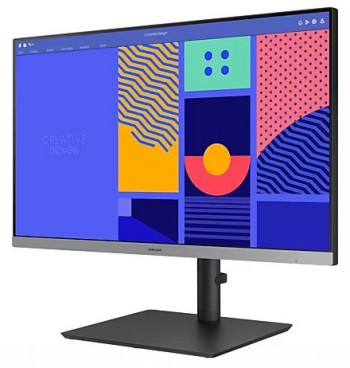 Samsung S24F434 24" ramlös IPS-bildskärm med justerbart stativ Samsung 24-tums ramlös IPS-bildskärm med justerbart stativ och färggrikt gränssnitt.