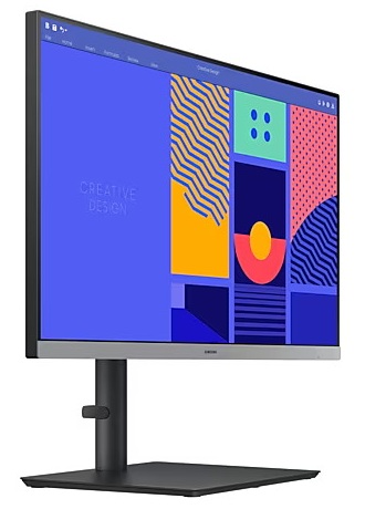 Samsung S24F434 24" tunn ram IPS-bildskärm med justerbart stativ. Tunn ram 24-tums Samsung-skärm med höj- och sänkbar fot och färgglad skärm.