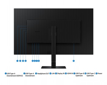 SAMSUNG S37D800U 37" 16:9 3840X2160 VA, 5MS, 350NITS, 60HZ, HDR10, SRGB 100%, HAS/SWIVEL/TILT, HDMI/DP/USB-C (90W),LAN, USB3 HUB, KVM SWITCH, VESA 100, USB-C & HDMI CABLE IN BOX