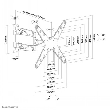 NEOMOUNTS BY NEWSTAR FLAT SCREEN WALL MOUNT (TILT & TURN) 23-55" WHITE