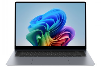 Samsung Galaxy Book6 Pro 16" - kraftfull ultrabärbar Tunn Samsung Galaxy Book6 Pro bärbar dator, stor 16-tums bildskärm, färgglad Windows-bakgrund.