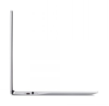 Acer Chromebook CB314 - Lätt och tunn bärbar dator för arbete. Tunn och modern Acer Chromebook CB314 från vänster sida, silverfärgad ram, 14-tums bildskärm.