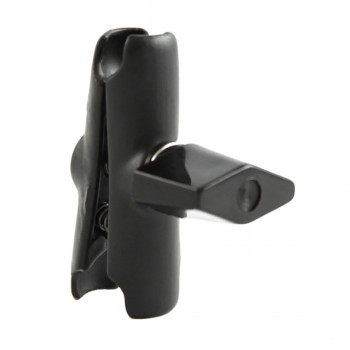 Dubbelkulanordning av A-storlek från RAM Mounts i svart metall, sidoprofil.