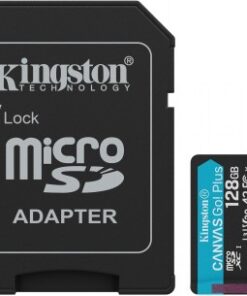 KINGSTON 128 GB CANVAS GO PLUS GEN4 MICROSD, A2, U3, V30 (200R/100W) + ADAPTER