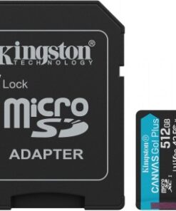 KINGSTON 512 GB CANVAS GO PLUS GEN4 MICROSD, A2, U3, V30 (200R/160W) + ADAPTER
