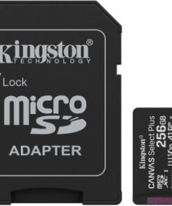 KINGSTON 256 GB CANVAS SELECT PLUS GEN3 MICROSD, A1, U1, V10 (150R) + ADAPTER