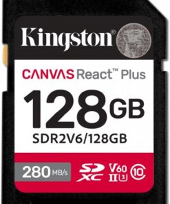 KINGSTON 128 GB CANVAS REACT PLUS V60 SD, UHS-II, U3, V60 (280R/100W)