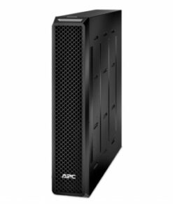 APC SMART-UPS SRT 48V batteripaket för pålitlig strömhantering Svart vertikal APC-batteri med bikakemönstrad ventilationsgaller och blank utsida.