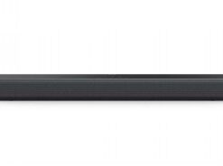 Svart, minimalistisk Philips b5201 soundbar sedd framifrån. Kompakt och enkel design.