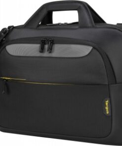 Svart Targus CityGear 15.6-tums väska för bärbar dator, med bärhandtag och axelrem.