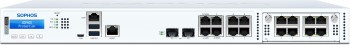 Vit Sophos XGS 2300 brandvägg, frontpanel med nätverksportar och indikatorer.