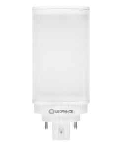 LEDVANCE DULUX TE13 HF LED-lampa 6W/830 GX24Q-1 Vit cylinderformad LED-lampa med en sockel märkt med Ledvance-logotyp.