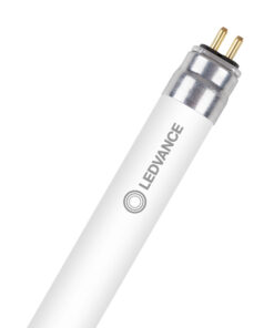 Ledvance T5 HO80 LED-rörlampa, vit, 37W, 5050lm. LED-rörlampa, vit rund ram, metallfot och två anslutningsstift.